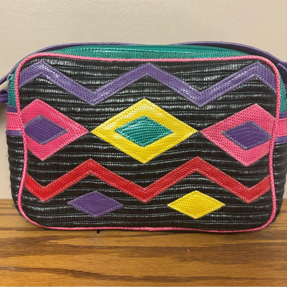 Vintage Colorful Geometric Pattern Purse